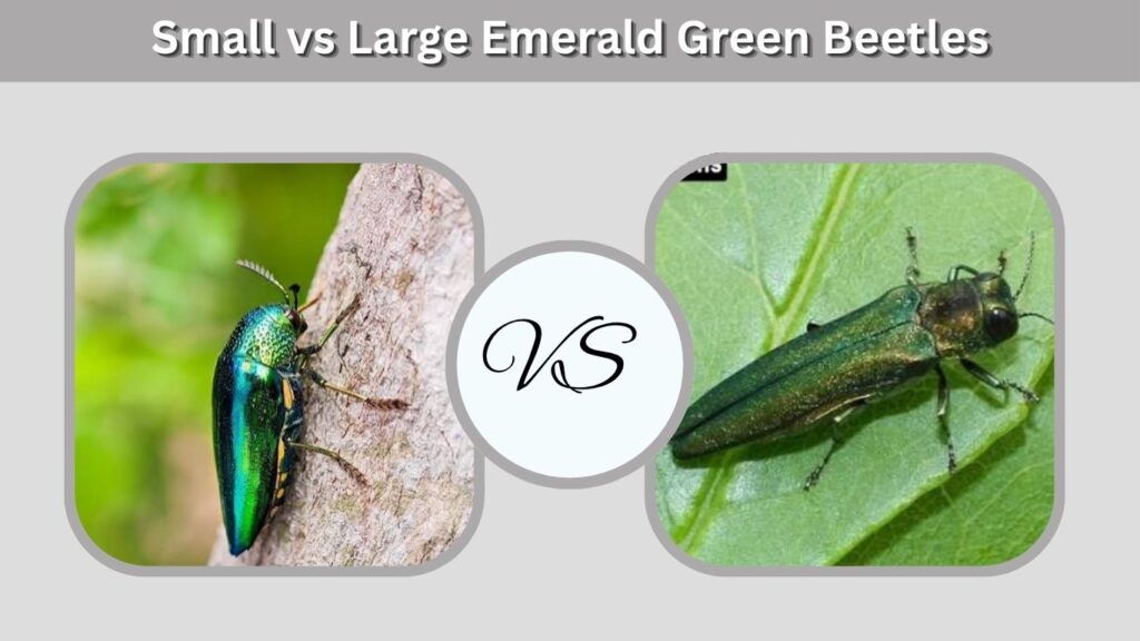 Small vs Large Emerald Green Beetles