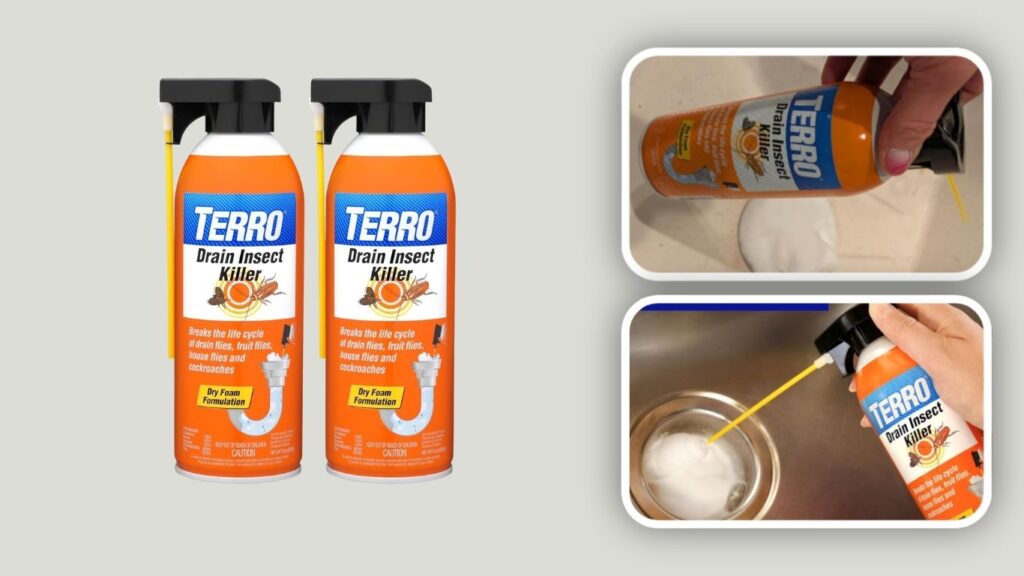 TERRO Drain Insect Killer for Fruit Flies & Drain Pests