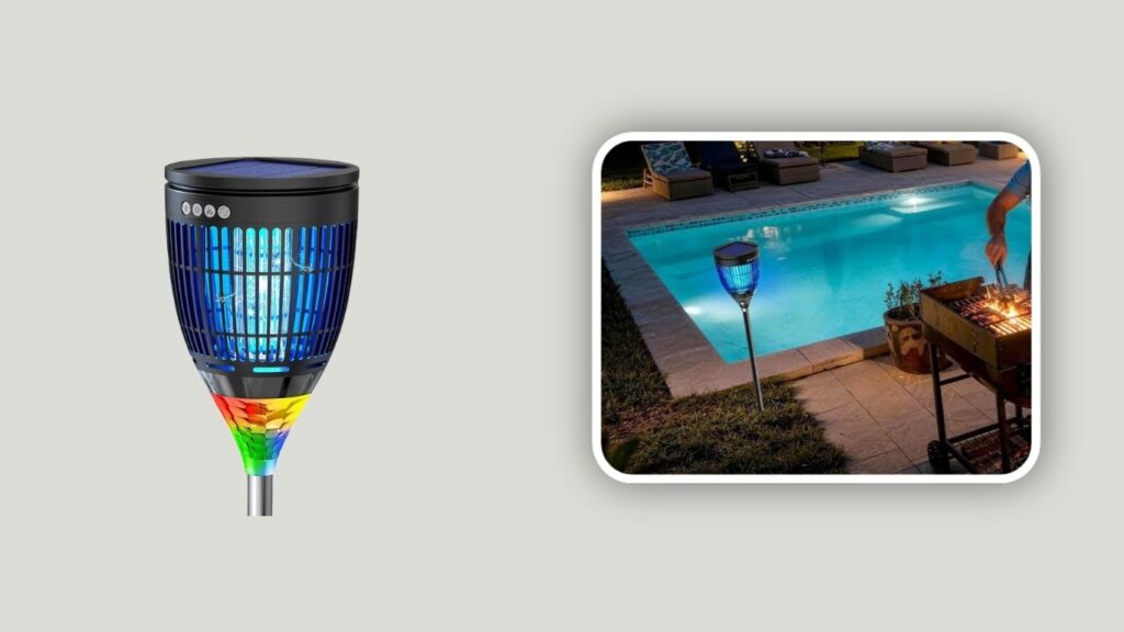 Outdoor Solar Bug Zapper with Mosquito Control & Projector Light