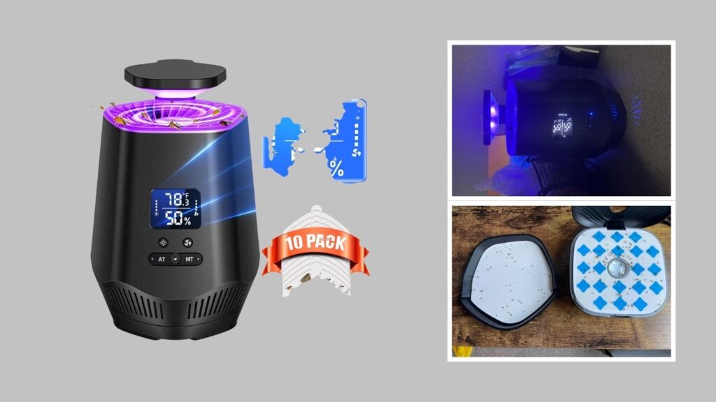 Fooxem Indoor Flying Insect Trap With Temperature & Humidity Display